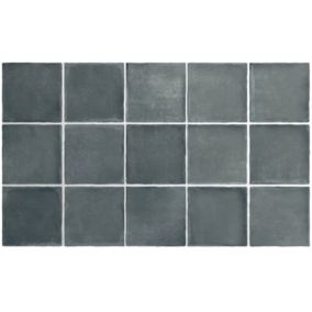 carrelage sol / mur effet zellige bejmat bleu 10x10 cm mate  ARGILE GLACIER 10x10 cm (vendu par boite de 0.50m2)