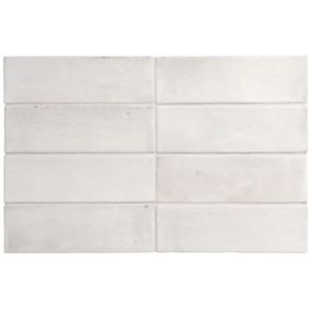 Carrelage sol / mur effet zellige bejmat marocain 5X15 cm blanc mate 5X15 cm COCO WHITE MATT(vendu par boite de 0.50m2)