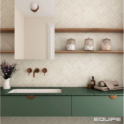 Carrelage sol / mur effet zellige bejmat marocain 5X15 cm crème mate 5X15 cm COCO CANVAS MATT