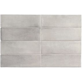 Carrelage sol / mur effet zellige bejmat marocain 5X15 cm gris mate 5X15 cm COCO AMBER GREY MATT(vendu par boite de 0.50m2)