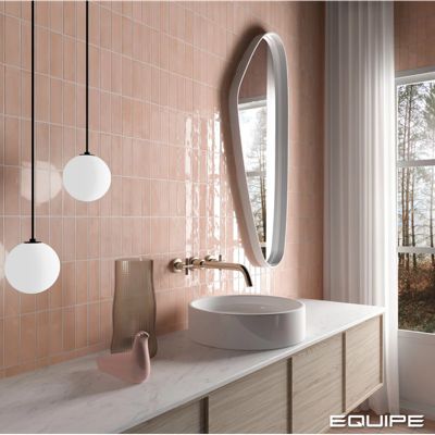 Carrelage sol / mur effet zellige bejmat marocain 5X15 cm rose brillant 5X15 cm COCO ORCHARD PINK WALL