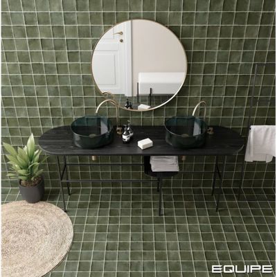carrelage sol / mur effet zellige bejmat vert 10x10 cm mate ARGILE KAKHI