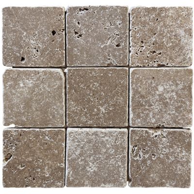 Carrelage sol/mur en travertin Marron - 20 x 20 x 1 cm - C-NEGOCE