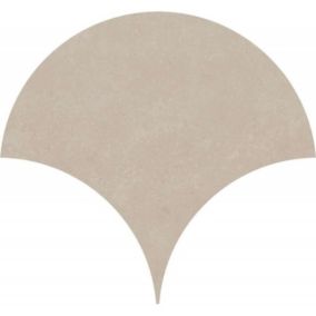 Carrelage sol / mur forme écaille de poisson grand format effet béton beige NASSAU TULUM CREMA (vendu par boite de 0.62m2)