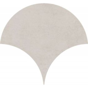 Carrelage sol / mur forme écaille de poisson grand format effet béton blanc NASSAU TULUM BLANCO(vendu par boite de 0.62m2)