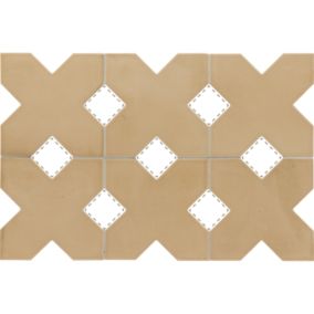 Carrelage sol / mur forme croix 12x12 cm KASBAH BASE FAWN