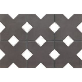 Carrelage sol / mur forme croix 12x12 cm KASBAH BASE MUD