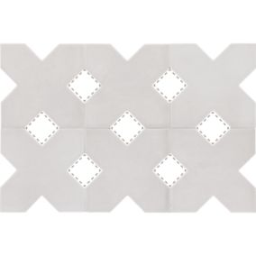 Carrelage sol / mur forme croix 12x12 cm KASBAH BASE SMOKE