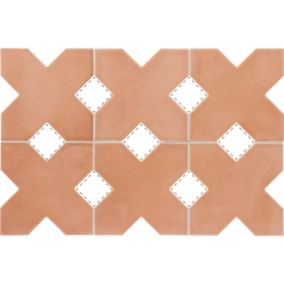 Carrelage sol / mur forme croix 12x12 cm KASBAH BASE TERRACOTTA