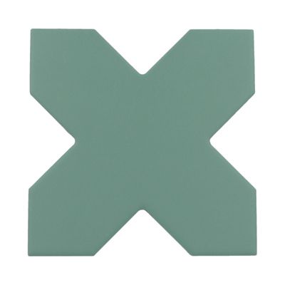 Carrelage sol / mur forme croix vert 12X12 cm PORTO CROSS PICKLE GREEN