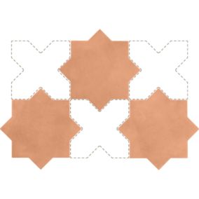 Carrelage sol / mur forme étoile 16,8x16,8 cm KASBAH STAR TERRACOTTA