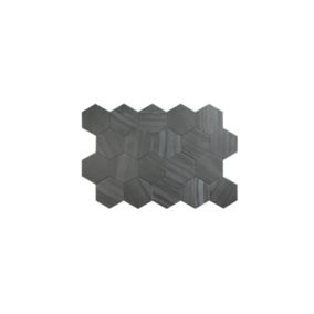 Carrelage sol / mur hexagonal aspect marbre 11,6x10,1 cm - LITHOS BLACK