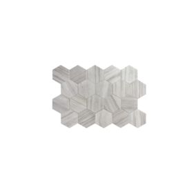 Carrelage sol / mur hexagonal aspect marbre 11,6x10,1 cm - LITHOS GREY