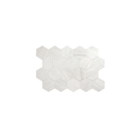 Carrelage sol / mur hexagonal aspect marbre 11,6x10,1 cm - LITHOS WHITE