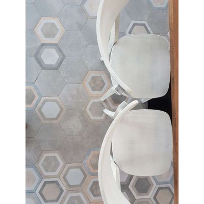 Carrelage sol / mur hexagonal effet béton gris RIFT HEXAGONO CEMENTO