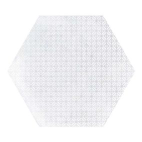 Carrelage sol / mur hexagonal effet béton à motif blanc perle  29,2x25,4 cm URBAN HEXA MELANGE LIGHT