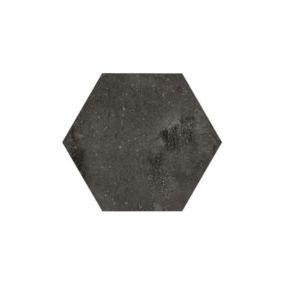 Carrelage sol / mur hexagonal effet béton noir anthracite 29,2x25,4 cm URBAN HEXA DARK