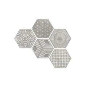 Carrelage sol / mur hexagonal effet béton patchwork RIFT IGNEUS CEMENTO