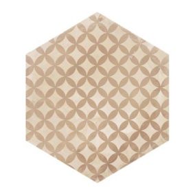 Carrelage sol / mur hexagonal effet ciment 25 x 21.6 cm TERRA ASTRO HEXAGONAL BEIGE