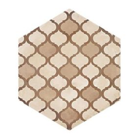 Carrelage sol / mur hexagonal effet ciment 25 x 21.6 cm TERRA COLONIALE HEXAGONAL BEIGE