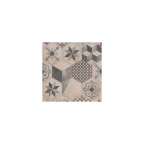 Carrelage sol / mur hexagonal effet ciment 25 x 21.6 cm TERRA MIX PATCHWORK GRIS