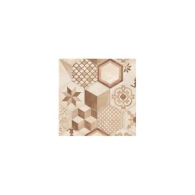 Carrelage sol / mur hexagonal effet ciment 25 x 21.6 cm TERRA MIX PATCHWORK HEXAGONAL BEIGE