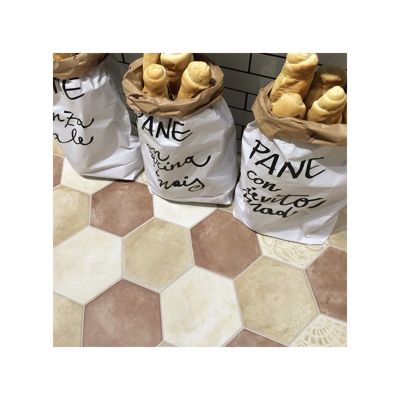 Carrelage sol / mur hexagonal effet ciment 25 x 21.6 cm TERRA OCRA HEXAGONAL