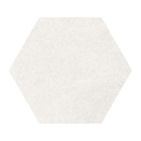 Carrelage sol / mur hexagonal effet ciment blanc 17,5x20 cm HEXATILE CEMENT  WHITE