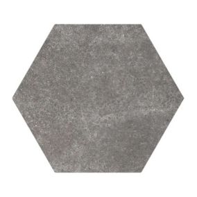 Carrelage sol / mur hexagonal effet ciment gris anthracite 17,5x20 cm HEXATILE CEMENT BLACK