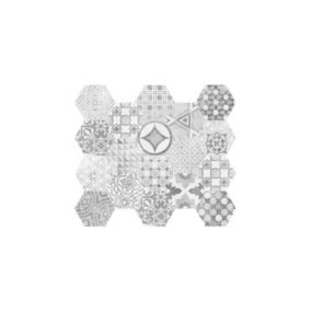 Carrelage sol / mur hexagonal effet ciment patchwork gris 17,5x20 cm HEXATILE CEMENT GARDEN GREY