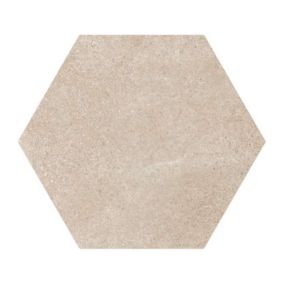 Carrelage sol / mur hexagonal effet ciment taupe 17,5x20 cm HEXATILE CEMENT MINK