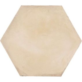 Carrelage sol / mur hexagonal effet ciment vieilli beige 25x21,6 cm TERRA AVORIO HEXAGONAL