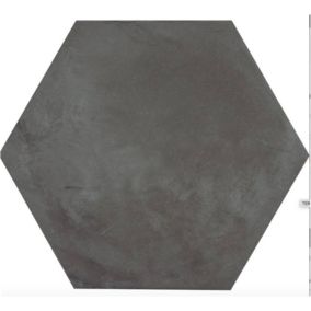 Carrelage sol / mur hexagonal effet ciment vieilli gris anthracite 25x21,6 cm TERRA NERO HEXAGONAL