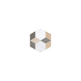 Carrelage sol / mur hexagonal effet pierre et bois à motif SEINE HEXAGONO MAYEIX MULTICOLOR(vendu par boite de 0.50m2)