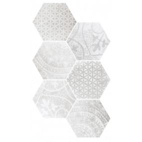 Carrelage sol / mur hexagonal motif patchwork  26,23 cm ALCHIMIA ARS MIX1