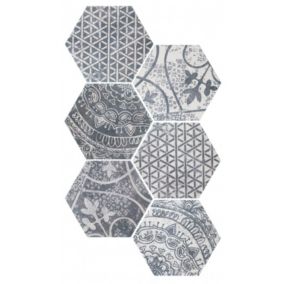 Carrelage sol / mur hexagonal motif patchwork  26,23 cm ALCHIMIA ARS MIX2