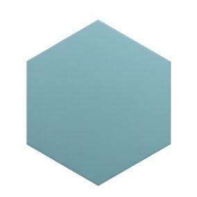 Carrelage sol / mur hexagonal uni bleu 17,5x20 cm COIMBRA AZURE 30636