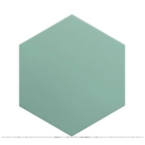 Carrelage sol / mur hexagonal uni bleu vert 17,5x20 cm COIMBRA JADE 30633