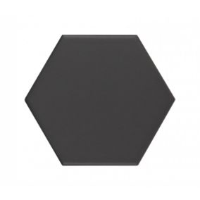 Carrelage sol / mur hexagonal uni gris anthracite 11,6x10,1 cm KROMATIKA  BLACK