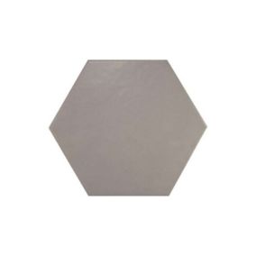 Carrelage sol / mur hexagonal uni gris mate 17,5x20 cm  HEXATILE MATE GRIS