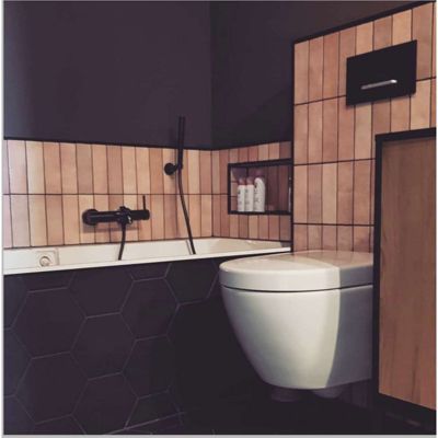 Carrelage sol / mur hexagonal uni noir mate 17,5x20 cm HEXATILE MATE