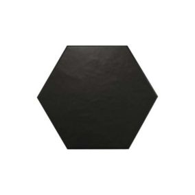 Carrelage sol / mur hexagonal uni noir mate 17,5x20 cm HEXATILE MATE