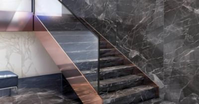 Carrelage sol/mur intérieur effet MARBRE l.60 x L.120 cm CALACATTA BLACK
