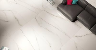 Carrelage sol/mur intérieur effet MARBRE l.60 x L.120 cm STATUARIO