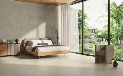 Carrelage sol / mur intérieur grès cérame effet béton Baltico Beige l.80 X L.80 cm rectifié. UPEC