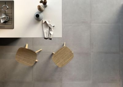 Carrelage sol / mur intérieur grès cérame effet béton Basic Concrete gris l.60 X L.60 cm rectifié UPEC
