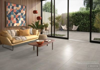Carrelage sol / mur intérieur grès cérame effet béton ciré Créative Concrète P Grey l.60 X L.120 cm rectifié