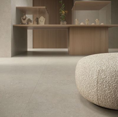 Carrelage sol / mur intérieur grès cérame effet béton Creative Concrete P White l.120 X L.120 cm rectifié