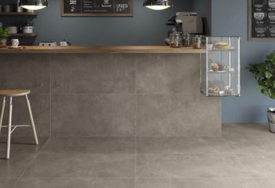 Carrelage sol / mur intérieur grès cérame effet béton Lloret Taupe l.60 X L.120 cm rectifié