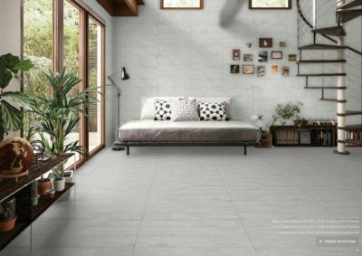 Carrelage sol / mur intérieur grès cérame effet béton Opificio White l.80 X L.80 cm rectifié. UPEC